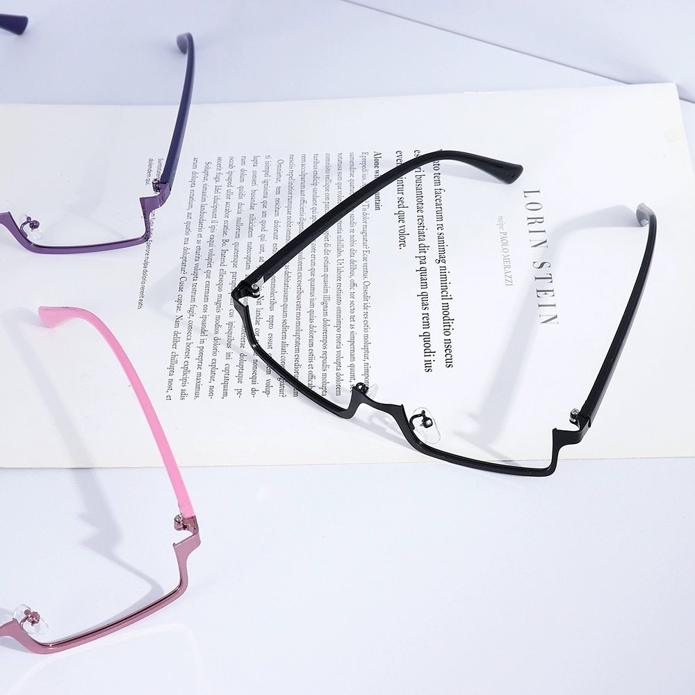 Lolita Cyberpunk Half-Rim Glasses Frame Props Subculture Y2K Accessories Cosplay Two-Dimensional Lolita