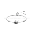 Gradient black swan white gold bracelet