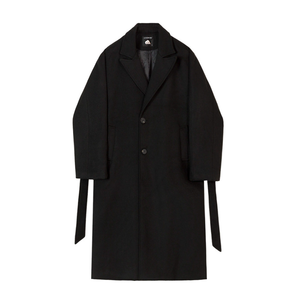Mens Wool Overcoat Thick Warm Fabric Loose Fit Knee Length Vintage Style for Autumn Winter