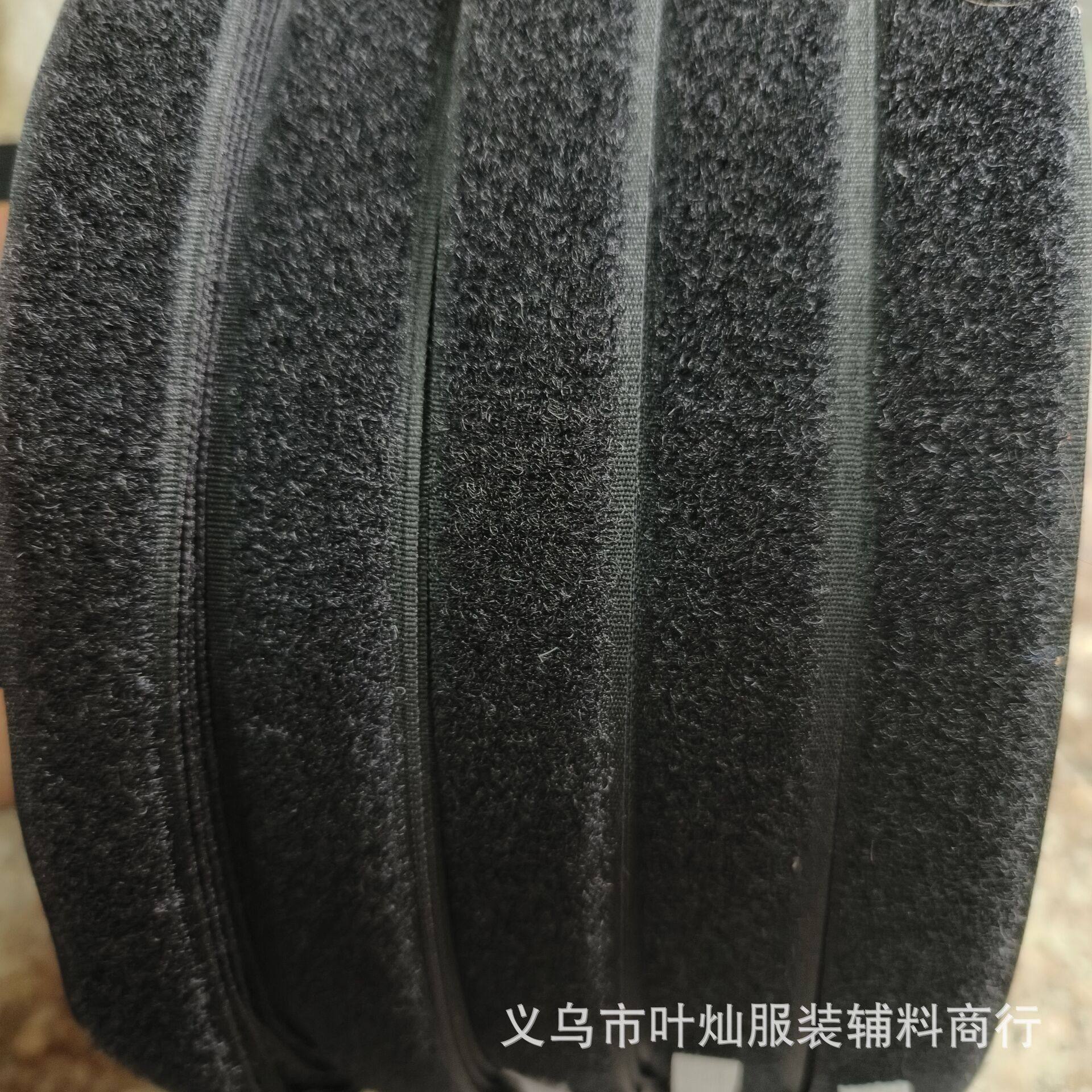 Wholesale black polyester Velcro color clothing bags with bristle Velcro tape white hook wool nylon Velcro