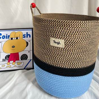 Cartoon Cotton Rope Dirty Clothes Basket Bedroom Balcony Children's Toy Clothes Large Capacity Storage Basket Dirty Clothes Storage Dirty Clothes Basket