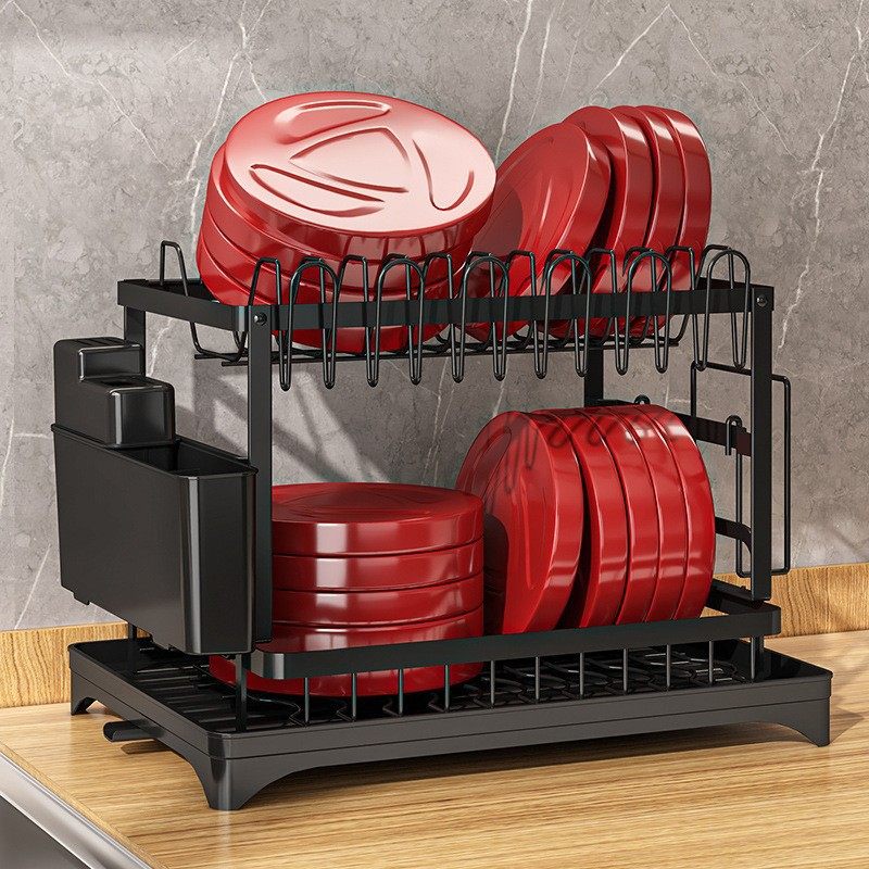 Cross-Border Kitchen Storage Rack, Dish and Bowl Organizer, Sink Drain Rack, Drain Basket, Household Bowl and Chopstick Cabinet, Bowl Rack
