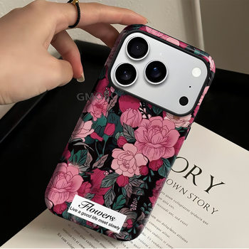 Suitable for Apple 15Promax Apple 15 Mobile Phone Case 14 Pink Flower Classy New 13/14Pro Hard Case
