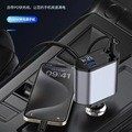 Cross-Border Popular 120W Car Charger Multifunctional Fast Charging Universal Retractable Alloy Digital Display One-To-Four Flash Charging Car Charger