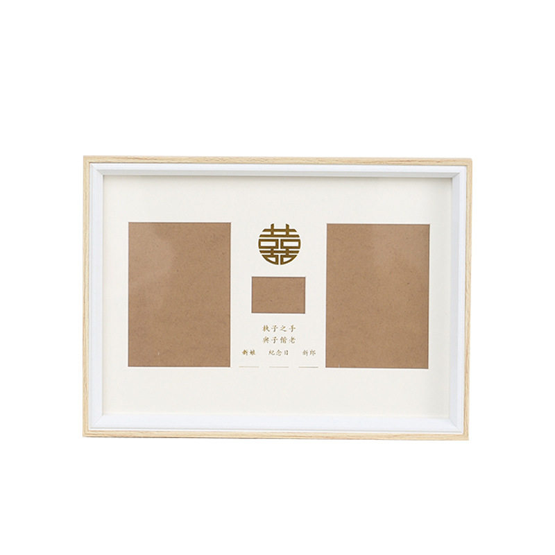 Wholesale Wedding Photo Frame Solid Wood Desktop Study Table Picture Frame Wedding Photo Integrated Commemorative Couple Marriage Certificate