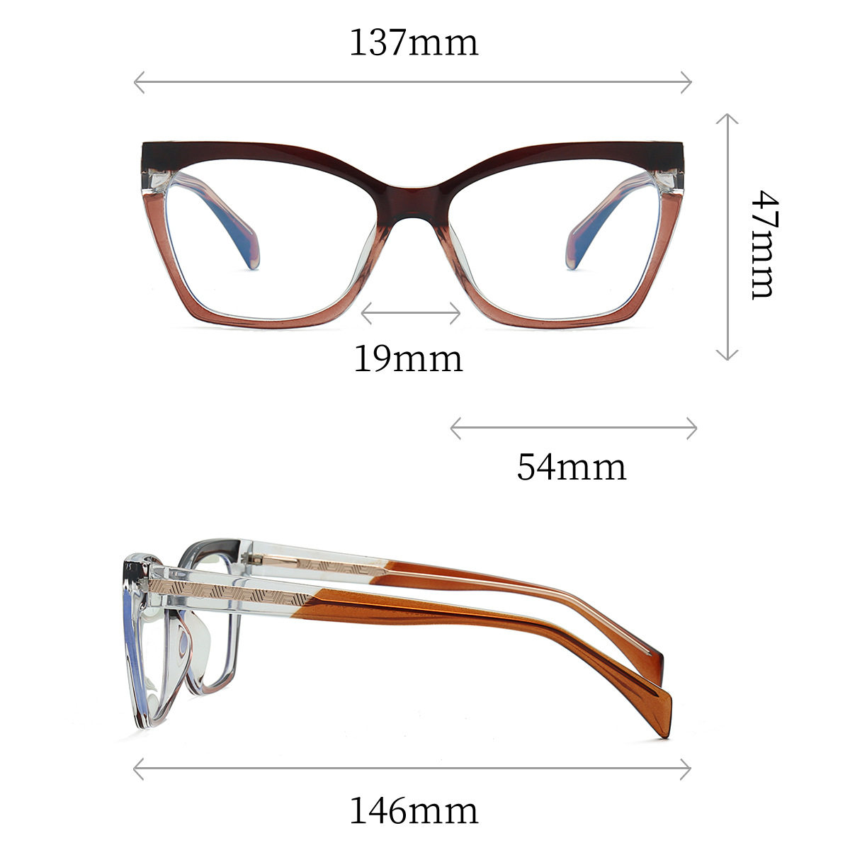 2025 cross-border new TR pin anti-blue myopia frame metal cat's eye fashion glasses frame wholesale
