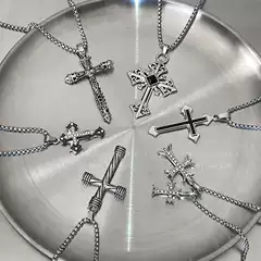 Titanium Steel Long Non-Fading Cross Necklace Ins Hip-Hop Men's Trendy Sweater Chain Niche Design Sweatshirt Chain for Women