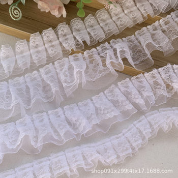 High-grade White Lace Accessories Pip DIY Material Handmade Decorative Ribbon Doll Ruffled Fabric