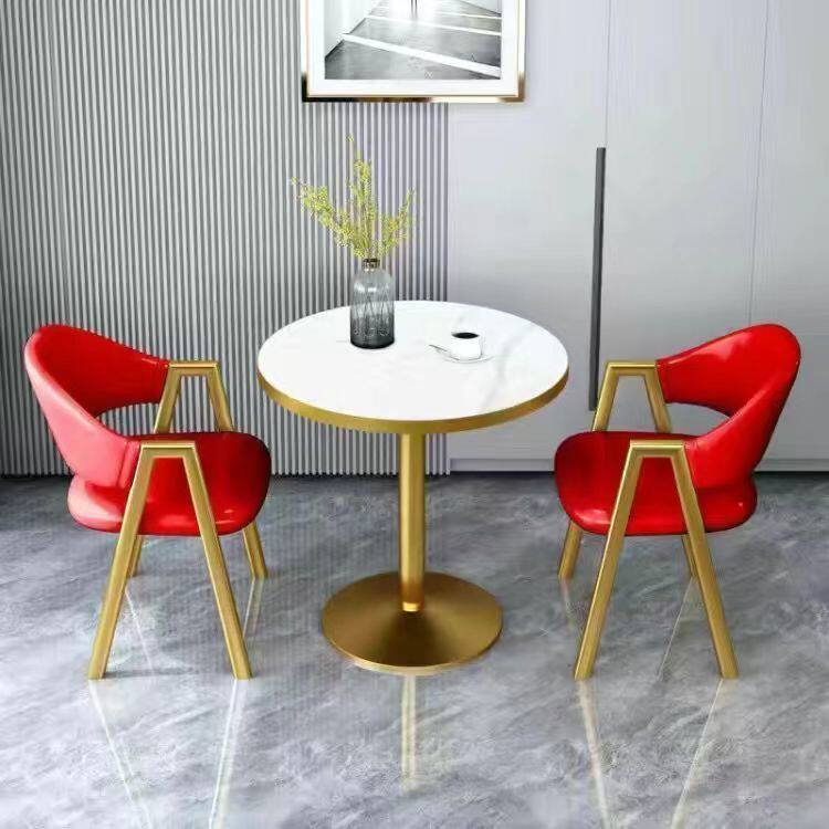 休闲北欧风小户型阳台洽谈桌椅组合简约会客售楼处小圆桌奶茶接待