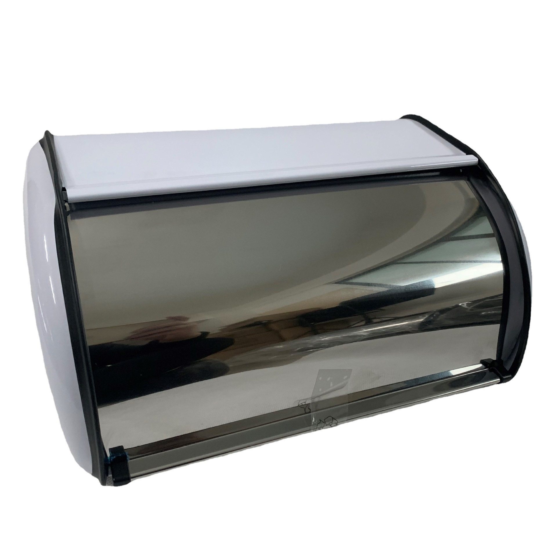 Amazon Kitchen Supplies Explosions Metal Black and White Window Mirror Light Bare Drum Bread Storage Box Jiangmen Kitchen