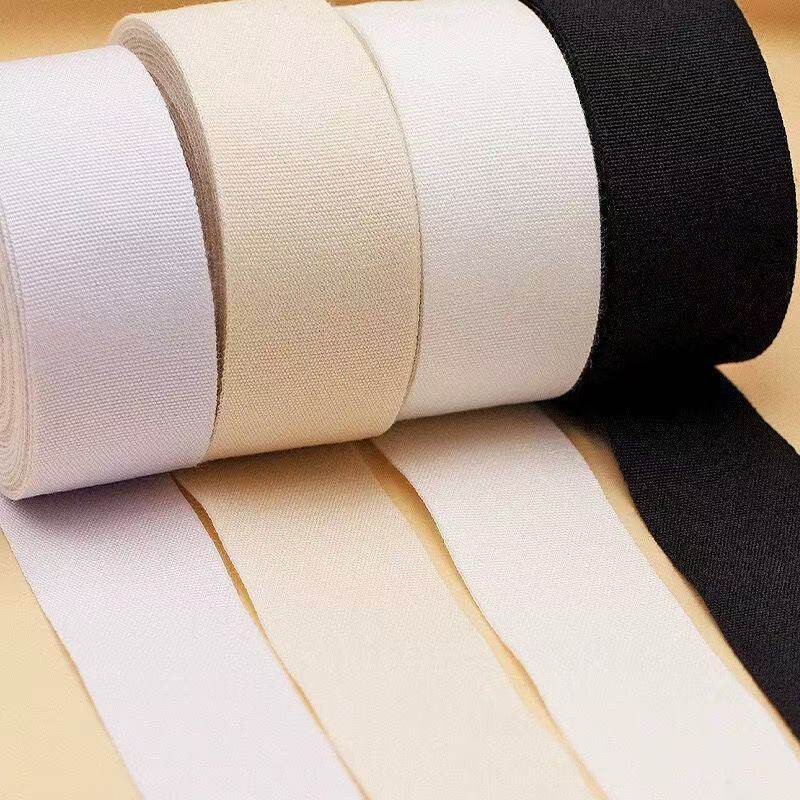 In-Stock Dyeable Plain Cotton Tape, Trademark Tape, Printable Edging Webbing, Piping Tape, Pure Cotton, Fine Yarn Tape