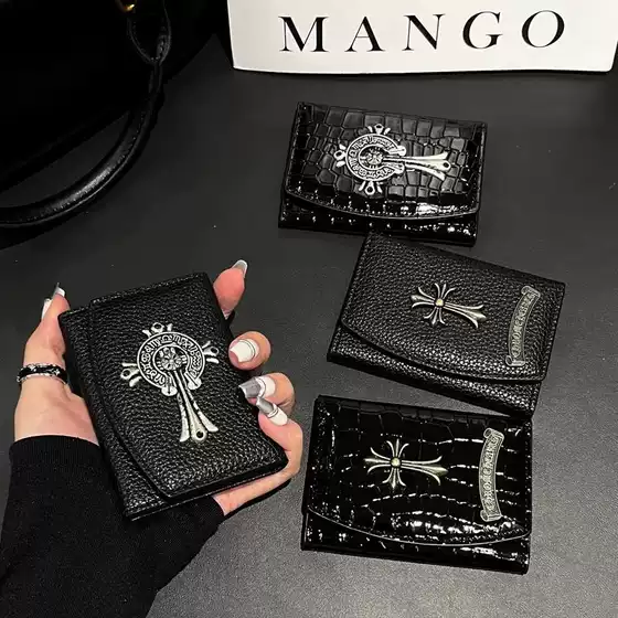Advanced New Dark Cross Card Holder Coin Purse with Multiple Card Slots and Large Capacity Id Universal Leather for Men and Women