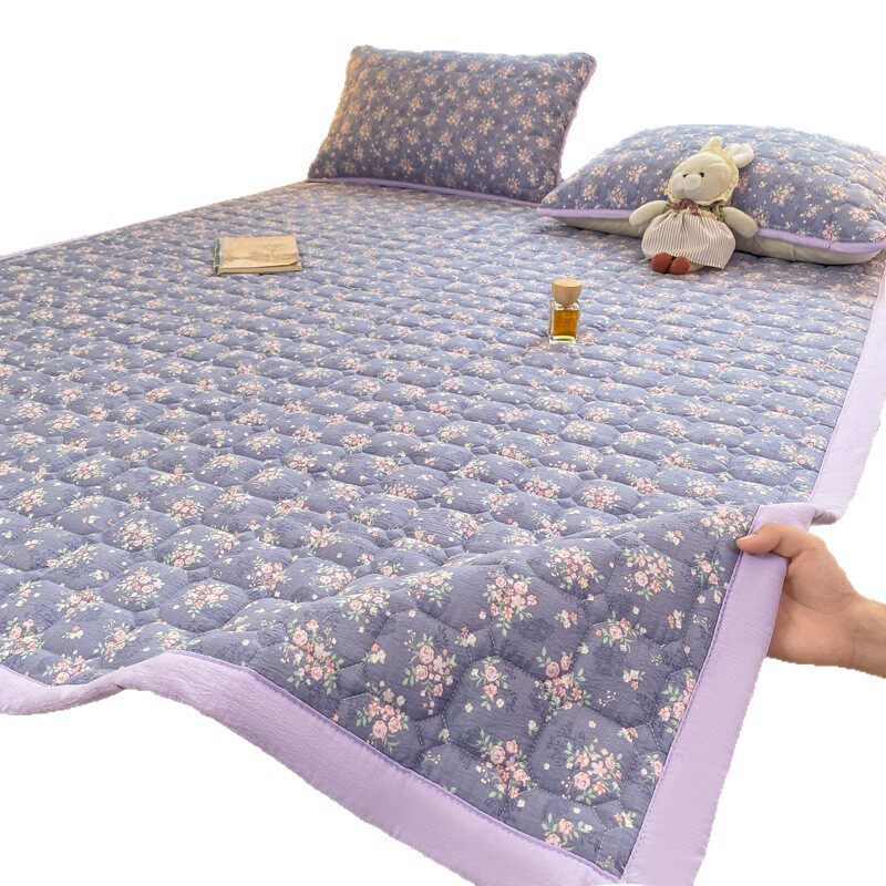 Household Thin Mattress Double-Layer Gauze Quilted Bed Pad Household Bedroom Quilted Mattress Student Dormitory Dirt-Proof Pad Quilt