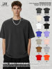 Cross-Border Heavyweight Pure Cotton 260g Vintage Distressed Short-Sleeve T-Shirt, Loose Fit, Washed Plain Color Base Shirt