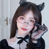 Japanese Style Internet Popular Lower Half-Frame Glasses Women's Cute Decorative Glasses Frame Yujie Pure Desire Half-Frame Glasses Without Lenses