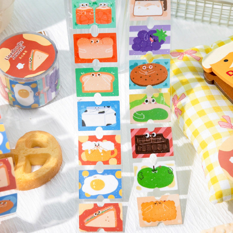 Twilight 2 Synthetic Paper Glitter Sand Die-Cut Tape Lines Graffiti Diary Cloud Handbook DIY Material Decorative Stickers