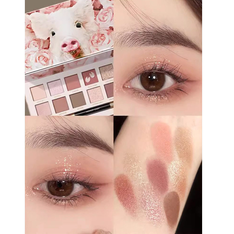 Explorer Twelve-Color Animal Eyeshadow Palette Koi Cat Red Fox Palette Piglet Rose Cat Earth Tone Eyeshadow