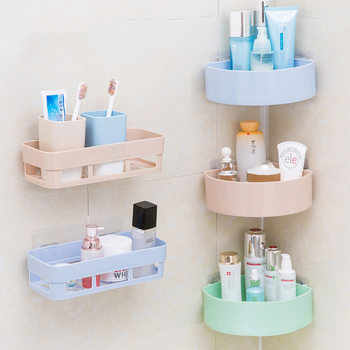 Bathroom Wall-Mounted Storage Rack Without Punching and Traceless Suction Wall Toiletries Storage Rack Toilet Bathroom Storage Rack