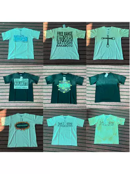 Cross-Border American Fashion Satoshi Printed Letter American Street Hip-Hop Washed Vintage Pure Cotton Short-Sleeve T-Shirt