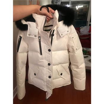 Canada 3Q Scissors down Jacket Moose Men's and Women's 05 06 Short Couple Style Fox Fur Collar Thickened Jacket