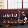 Factory Direct Sales European-Style Lily Enamel Red Wine Glass Crystal Glass Goblet Wine Glass Decanter Set
