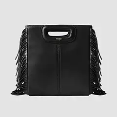 New Women's Fashion Maje Shoulder Bag Black PU Soft Crossbody Bag Large Capacity Retro Women's Handbag