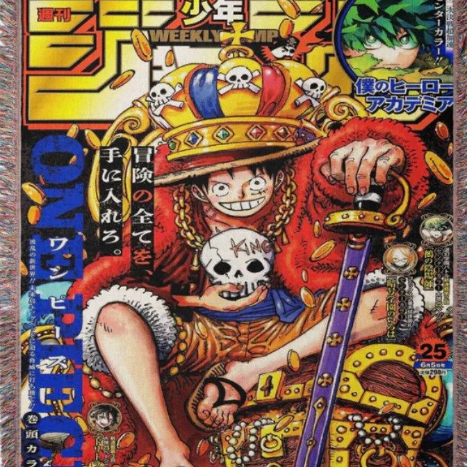 Comic Style Anime Weekly Magazine Boy Single Retro Trendy Cartoon Flannel Four Seasons Sofa Throw