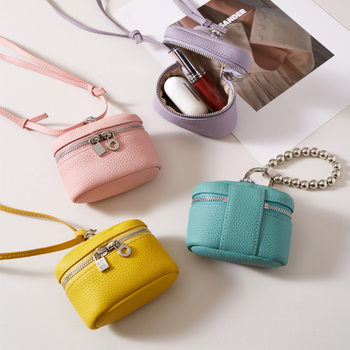 First-Layer Cowhide Coin Purse, Cross-Body Cute Sweet Potato Bag, Hanging Small Bag, High-End Hand-Carrying Mini Women's Lipstick Bag