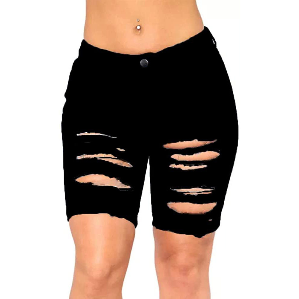 women's jeans trousers ladies short pants女破洞弹力牛仔短裤,淘宝优惠券,粉丝福利购,淘宝优惠卷