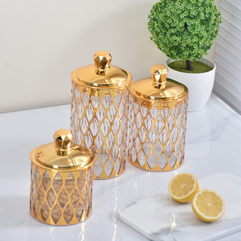 Light Luxury Style Sealed Jar Set Kitchen Spice Box Plastic Tea Jar Coffee Jar Storage Jar Amazon Moisture-Proof Set