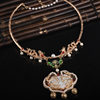 Hanfu accessories New Year's battle robe rich with safety lock collar ancient style imitation Jade long necklace Ming