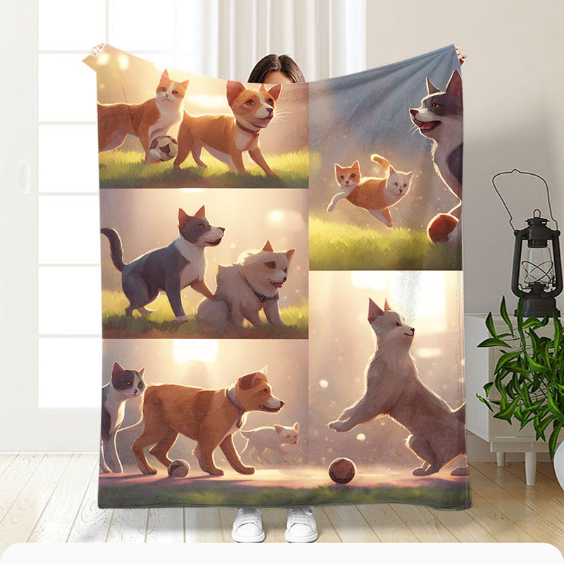 Amazon Digital Single-sided Printed Flannel Blanket Custom Thickened Lunch Break Student Dormitory Office Air-conditioning Blanket