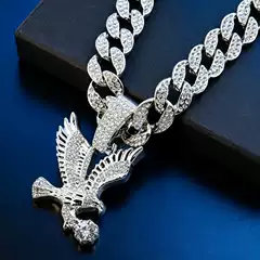 European and American New Personalized Eagle Wing Pendant Cuban Necklace Unisex Niche Versatile Jewelry Chain Wholesale Ins Style