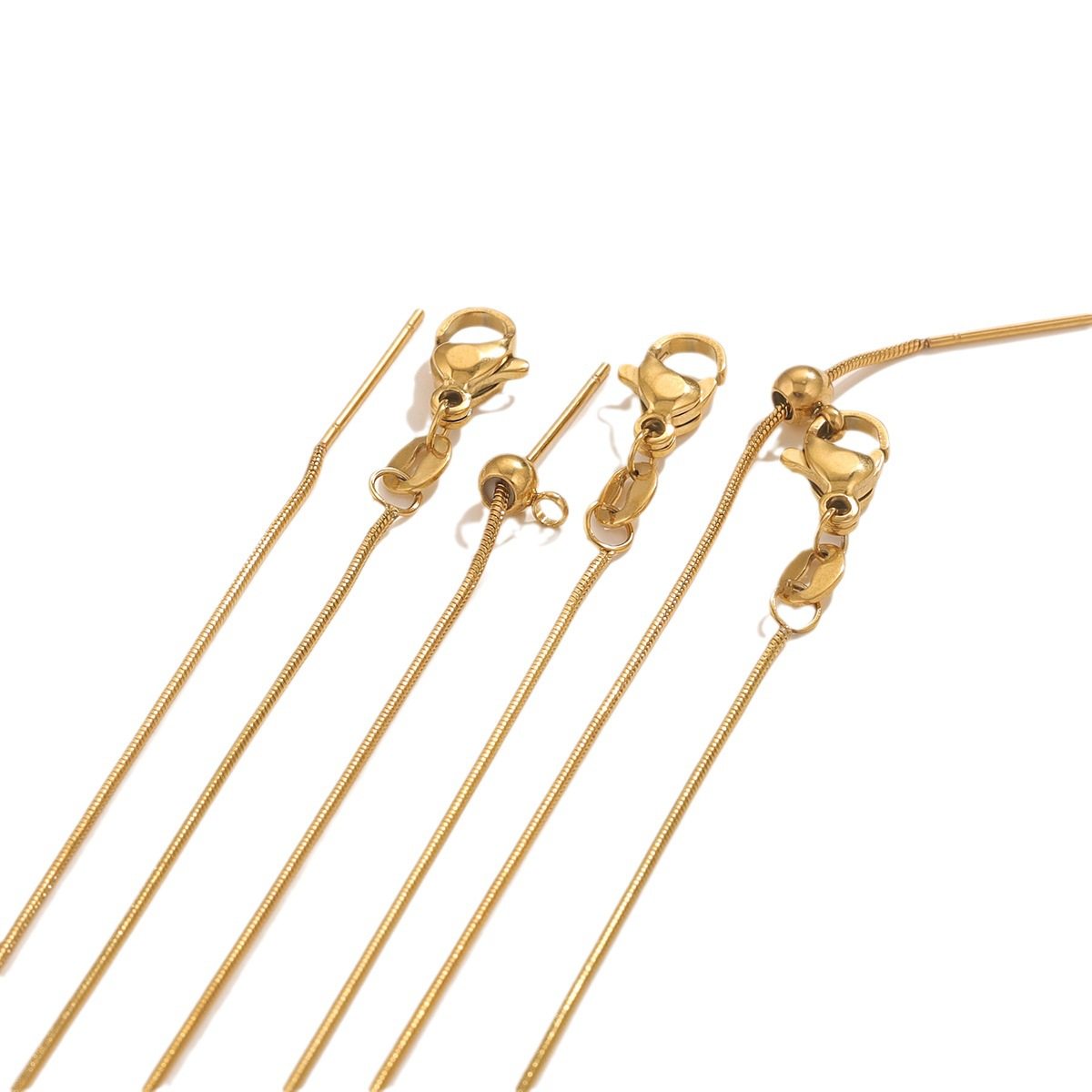 45cm titanium steel clavicle Universal chain adjustable chain stainless steel necklace silicone diy jewelry beaded pendant accessories