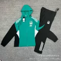 Liver hooded windbreaker green suit