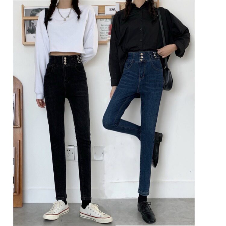 High Waisted Slim Fit Stretch Denim Pencil Pants Versatile Comfortable Trendy Spring Fashion for Women Wholesale