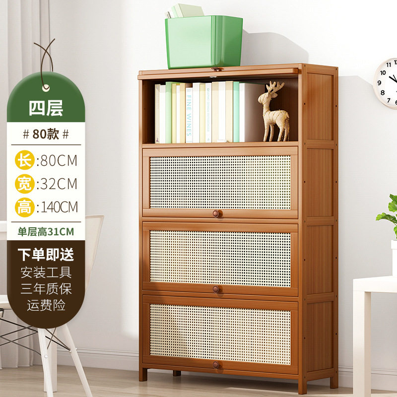 家用客厅实木小型书架置物架落地多层储物书柜室内儿童收纳展示架