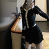 Autumn two-piece skirt Autumn New Navy style knitted waist-tight fashion suit women's clothing small early autumn