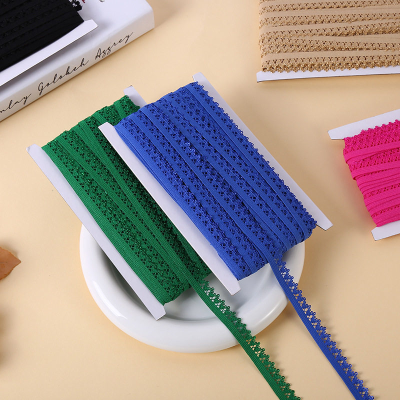 In stock 1.3cm nylon spandex crown tooth edge elastic band underwear underwear neckline jewelry clothing elastic lace