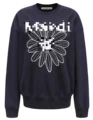 Navy blue and white floral sweatshirt