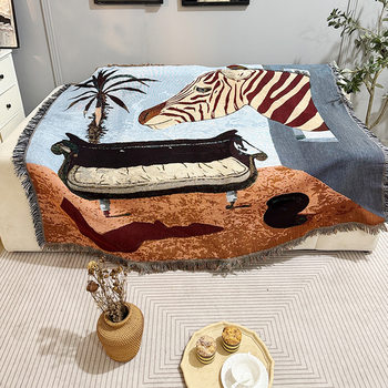 Cartoon Animal Casual Blanket Office Nap Small Blanket Sofa Blanket Air Conditioner Nap ins Fashionable Knitted Thread Blanket
