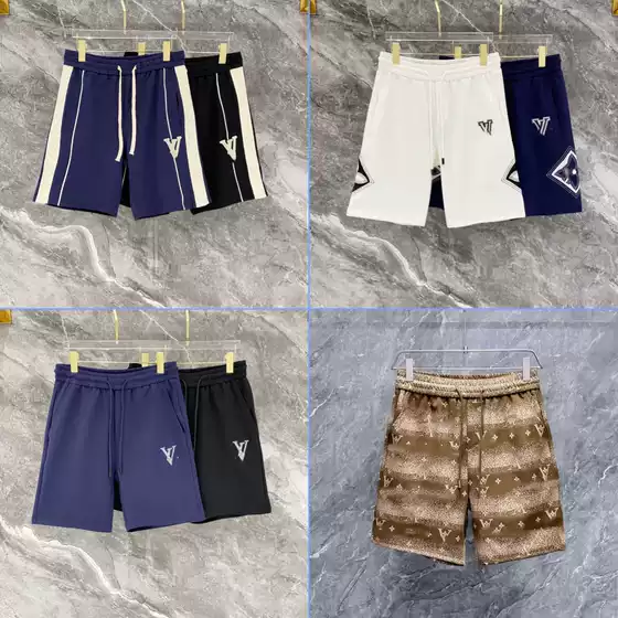 Cross-Border. Authentic Version. Dior. Louis Vuitton. Fendi High-End Version Letter Print Casual Shorts, Popular European and American Fashion Style, Five-Point Length