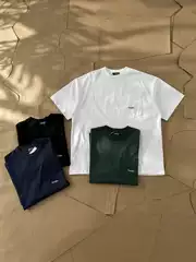 Cross-Border In-Stock Naut Long Sleeve Pocket Small Embroidery Classic Basic Short Sleeve 300g Double Yarn T-Shirt Foreign Trade Unisex
