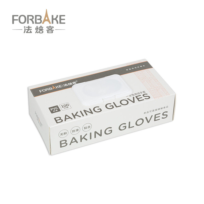 French Bakers Disposable Gloves Food Catering Grade Kitchen Baking Household PVC Plastic Film Gloves for Women 100