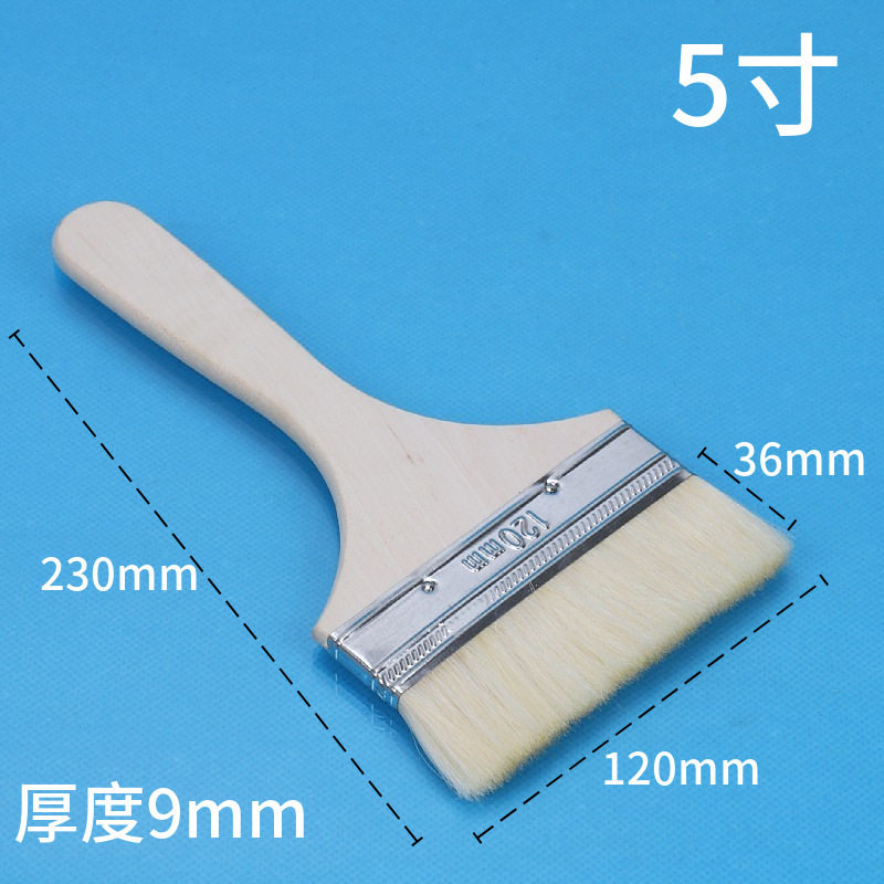 Manufacturer Wholesale Long-Handled Thin Wool Brush with Wooden Handle, Soft Bristle Brush for Gifts, Barbecue, Baking, and Paint Brush 2inch