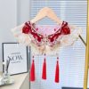 Toast Clothing National Style Cloud Shoulder Red Return to the Door Banquet Embroidery Cloud Shoulder Exquisite Tassel Bride Shawl Hanfu Embroidered Fake Collar