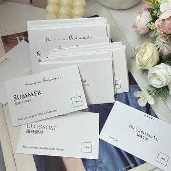 Advanced English Letter Flower Shop Card Custom Floral Label Bouquet Greeting Card Hot Stamping Creative Label Logo Customization