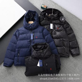 Upgraded Version of Export Rl Laff Men's and Women's Hooded Removable Windproof and Water-Proof down Jacket Zipper Jacket