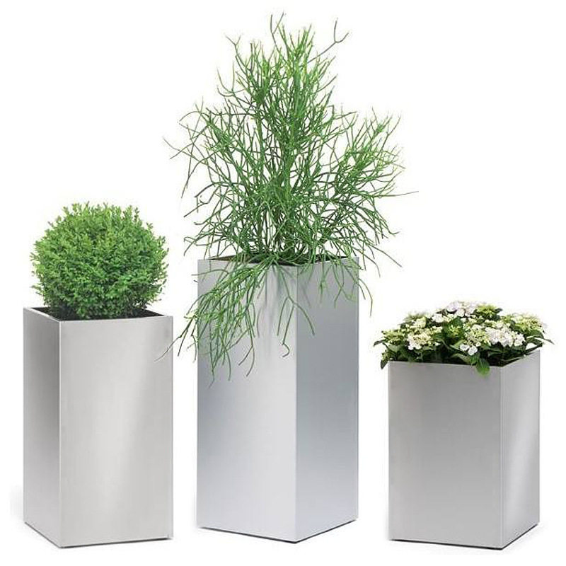 Stainless Steel Flower Boxes, Outdoor Flower Beds, Outdoor Municipal Square Rectangular Iron Flower Troughs, Courtyard Combination Flower Racks