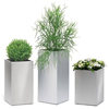 Stainless Steel Flower Boxes, Outdoor Flower Beds, Outdoor Municipal Square Rectangular Iron Flower Troughs, Courtyard Combination Flower Racks